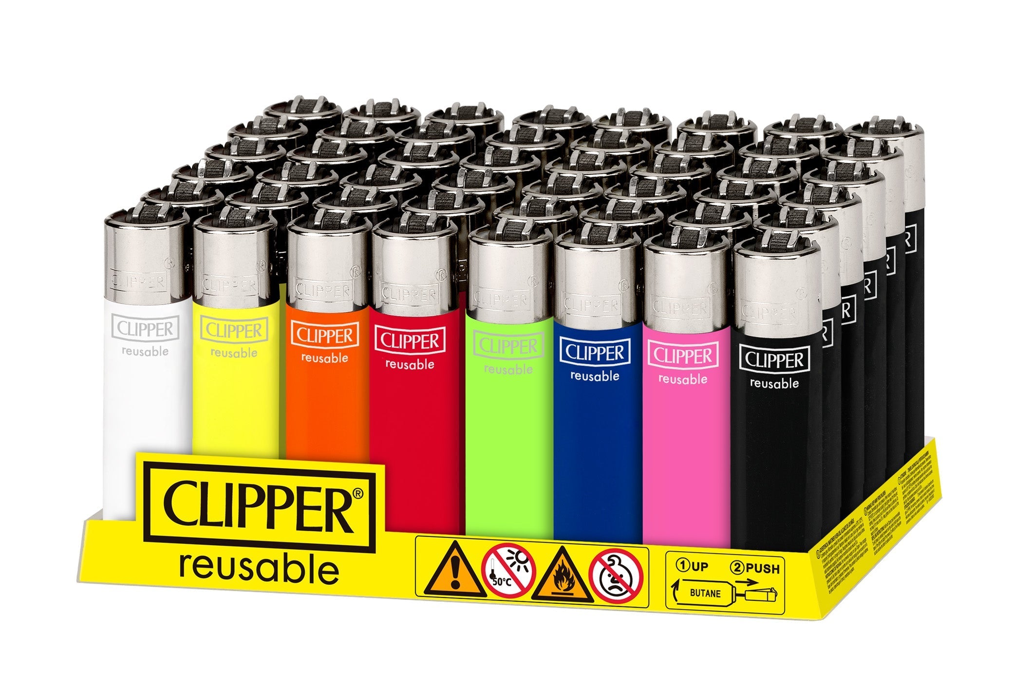 CLIPPER METAL LIGHTER - Full Size Refillable Flint Lighter Icy