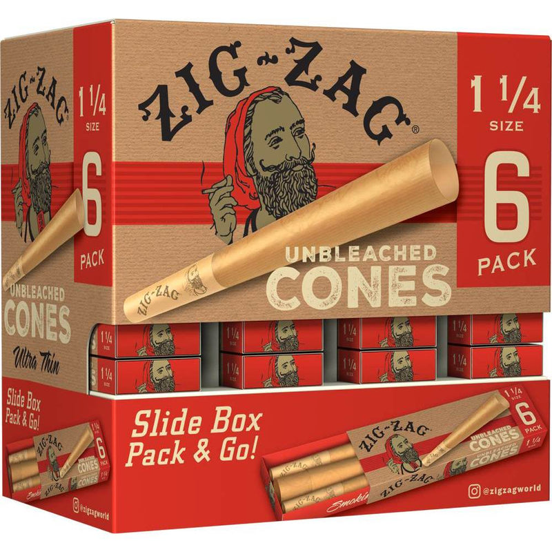 Zig-Zag 1 1/4 Unbleached Paper Cones (6ct)