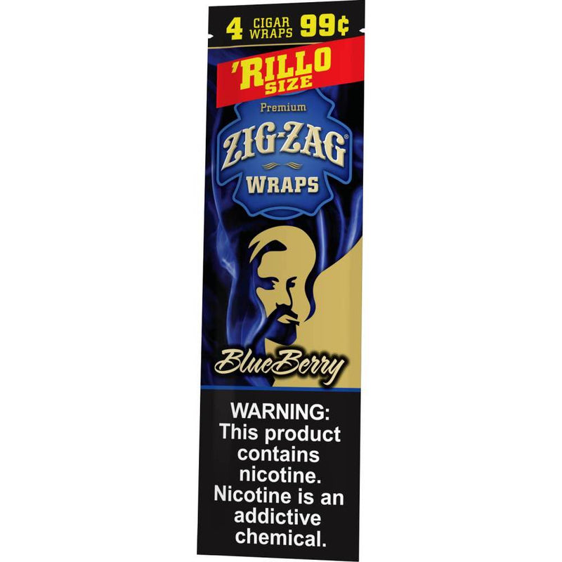 Zig-Zag Blueberry Cigar Wraps Rillo Size