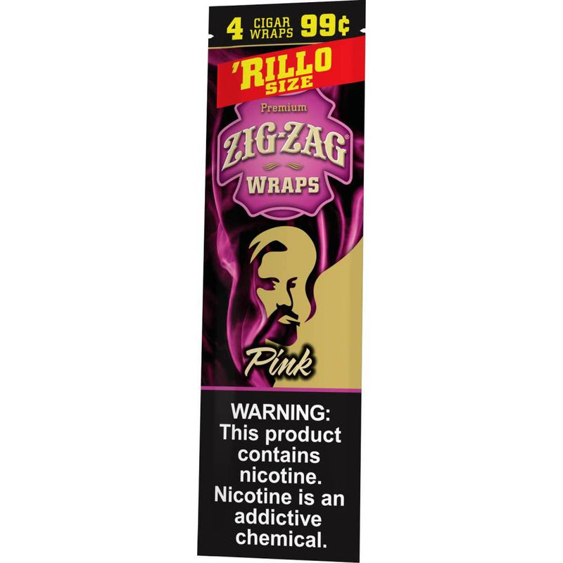 Zig-Zag Pink Cigar Wraps Rillo Size