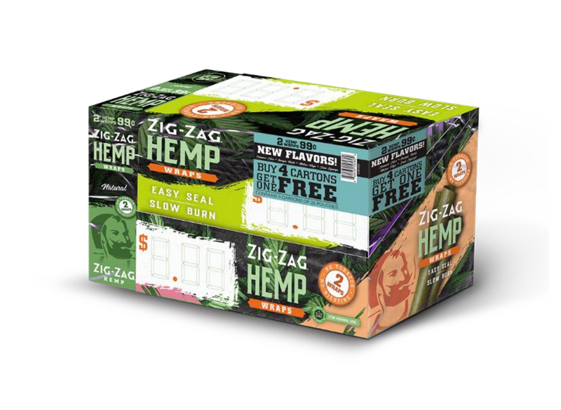 Zig-Zag Hemp Wraps Buy 4 Get 1 Display