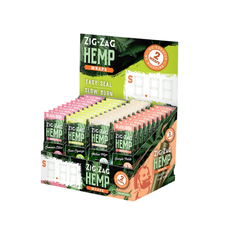 Zig-Zag Hemp Wraps Buy 4 Get 1 Display