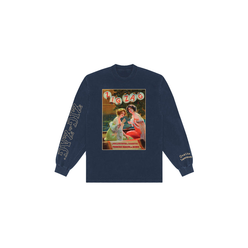 Zig-Zag Lantern Long Sleeve - Navy Blue