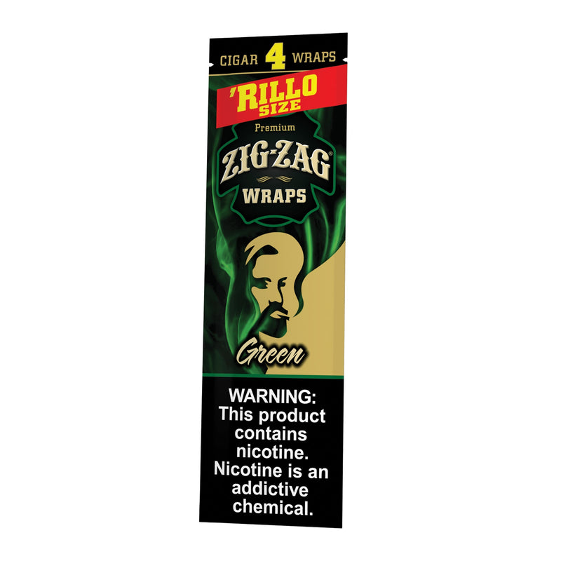 Zig-Zag Green Cigar Wraps Rillo Size