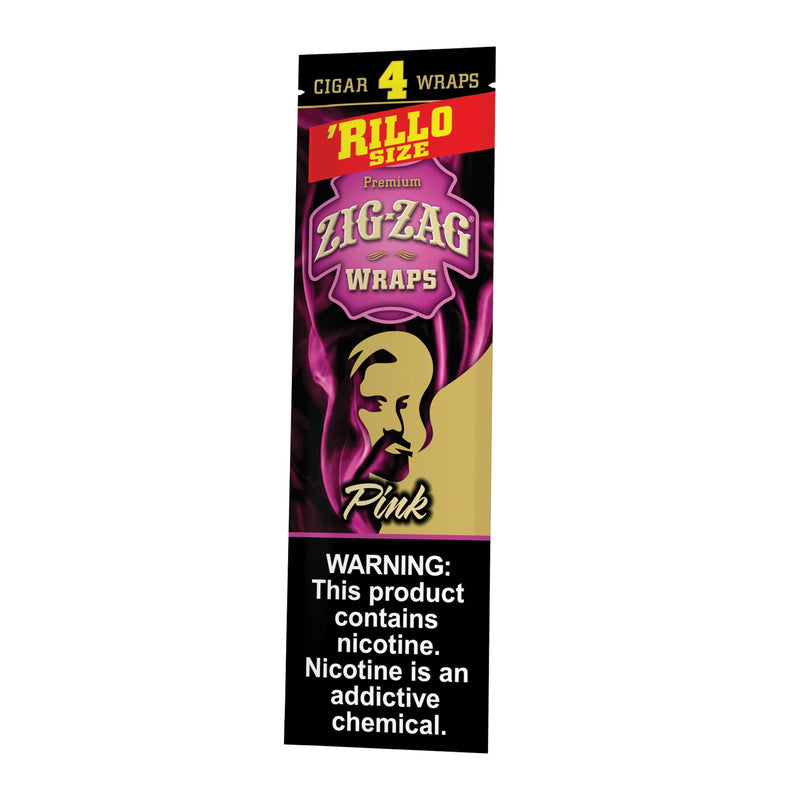 Zig-Zag Pink Cigar Wraps Rillo Size